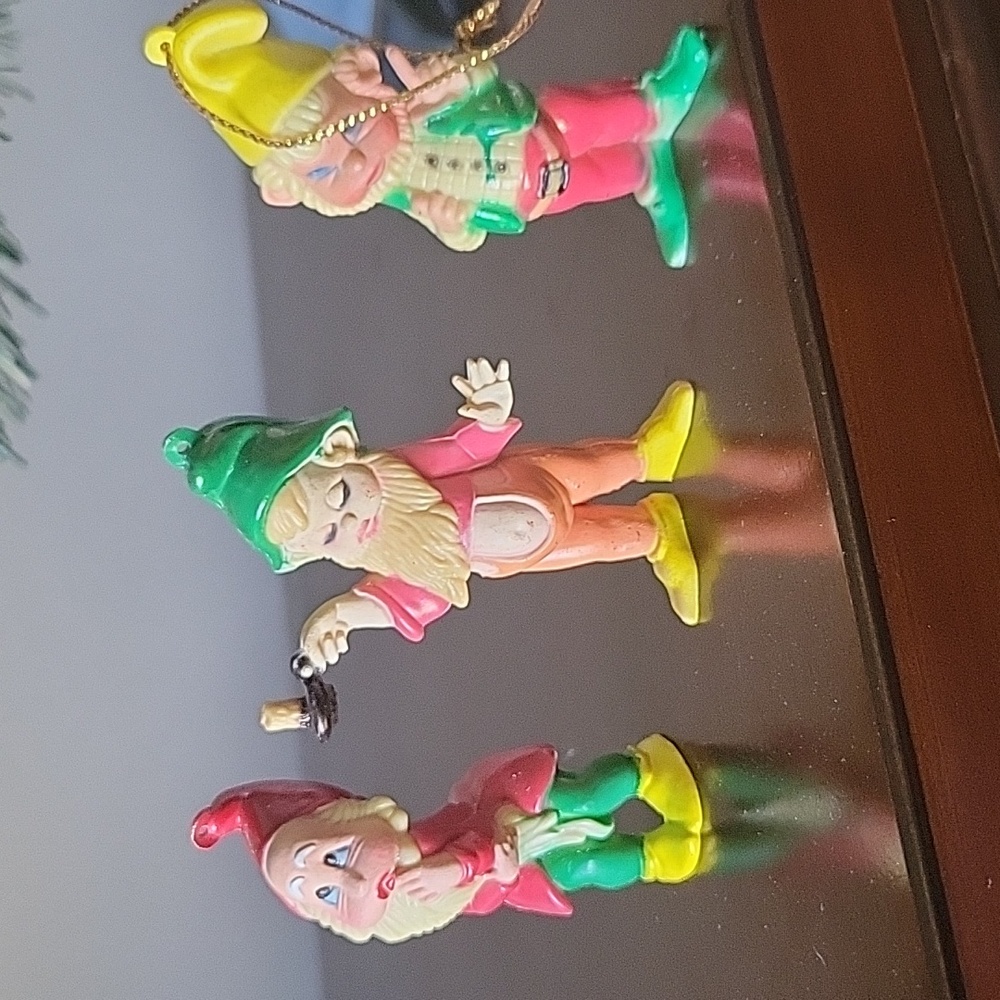 Vintage Christmas ornaments elves